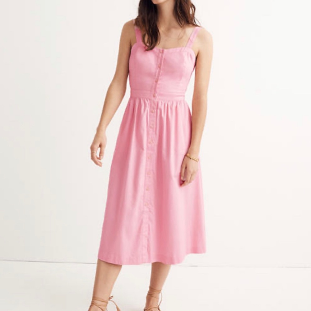 Madewell Fleur Bow Back Dress Sz 2 Pink